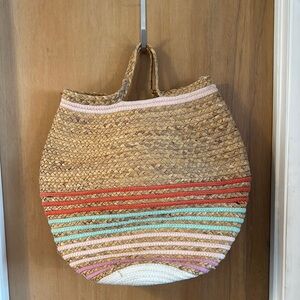 HUGE Multicolor Straw Tote Bag